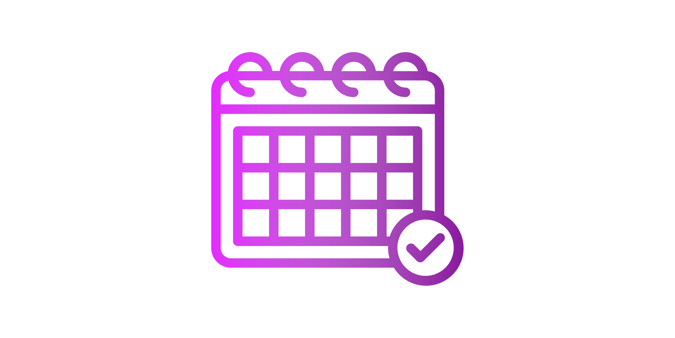 An icon of a calendar and a check mark