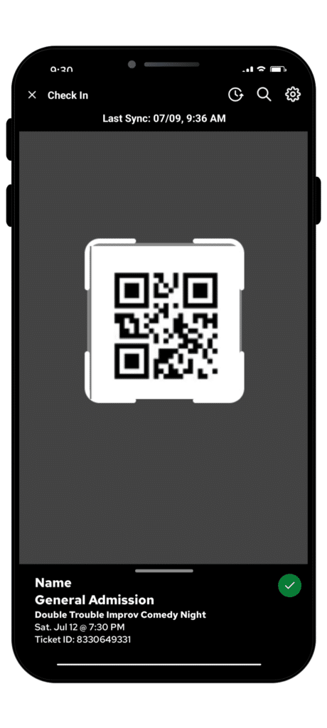 qr code scanner on ticket scan app